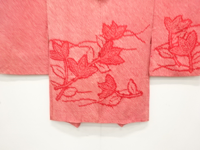 JAPANESE KIMONO / ANTIQUE HAORI / SILK / ALL SHIBORI / BRANCH LEAVES